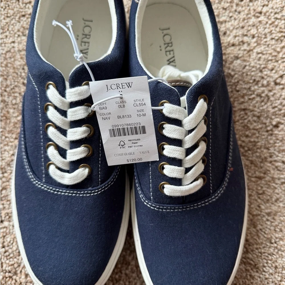 J. Crew Navy‎ Canvas Sneakers NWT Sz 10-M